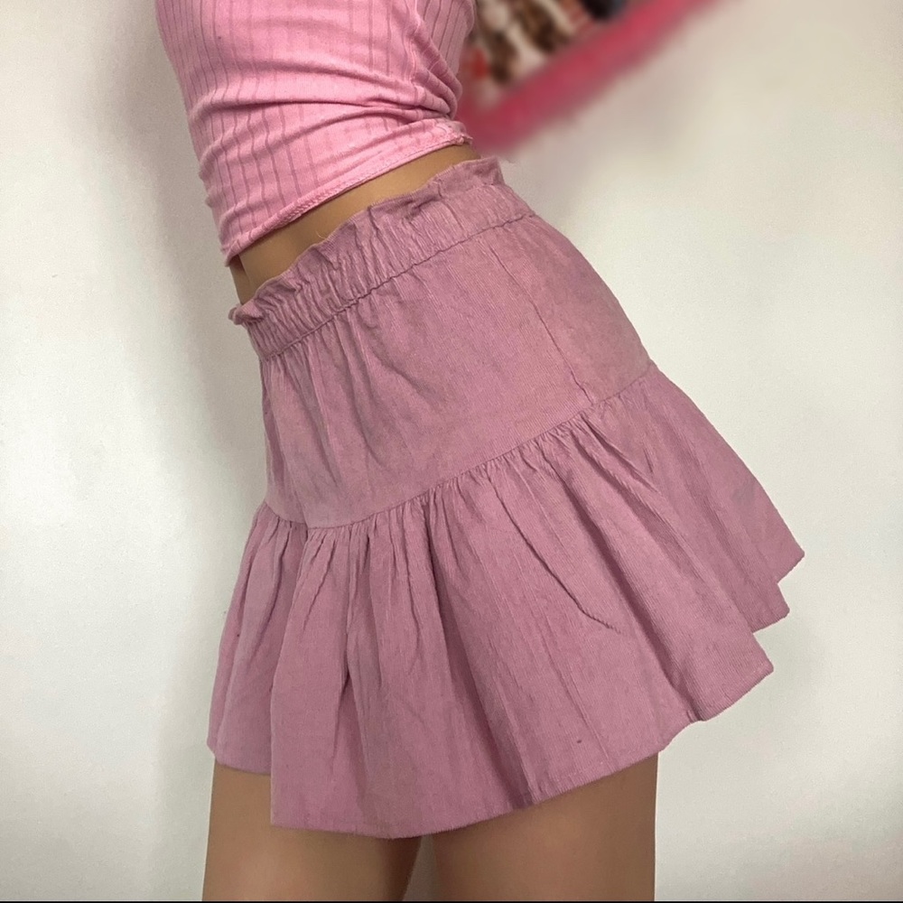 Purple pleated Y2k mini skirt